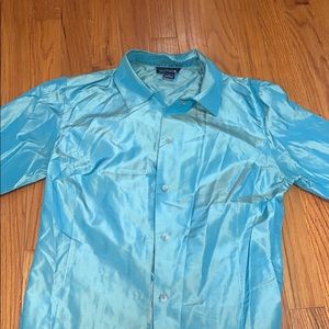 Ann Taylor shiny blue silk top
